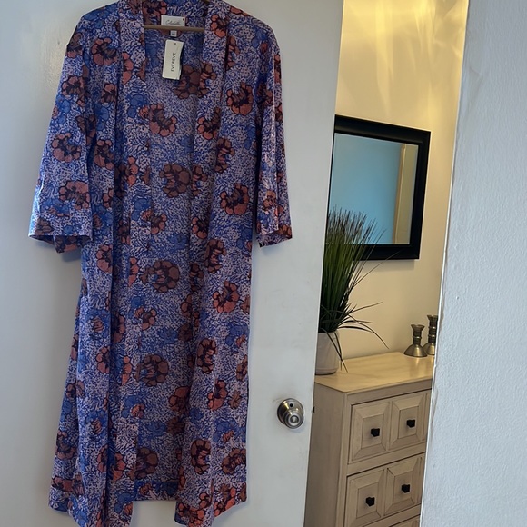 Cleobella NWT M/L Zoya Duster floral open front rope organic cotton - Picture 2 of 6